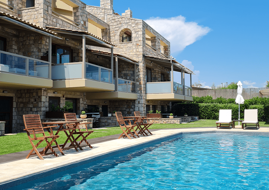 Pool and suites outside view